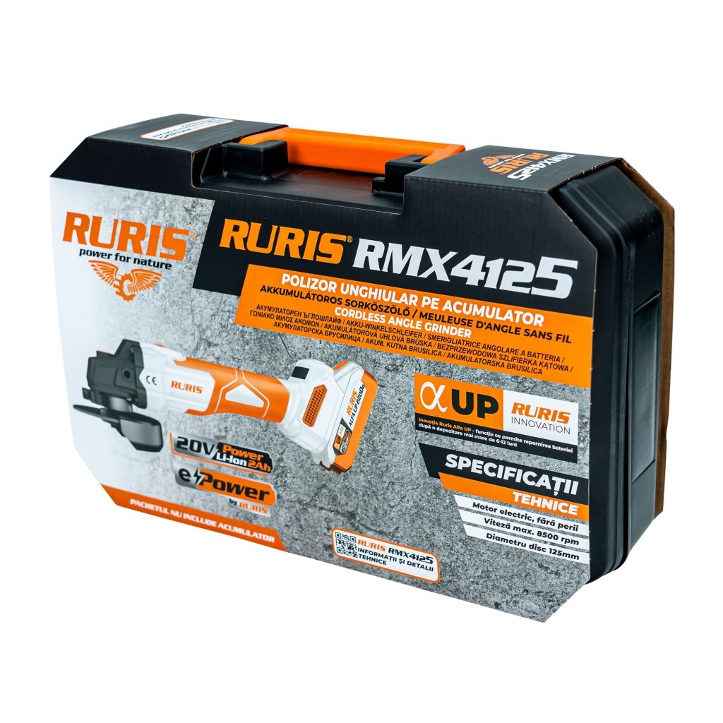 Akumulatorska ugaona brusilica RURIS RMX4125